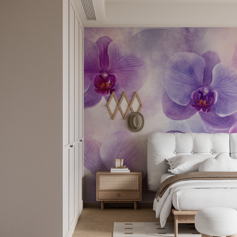 Papel de parede Aquarela Orquídeas Delicadas | Papel de parede Murals