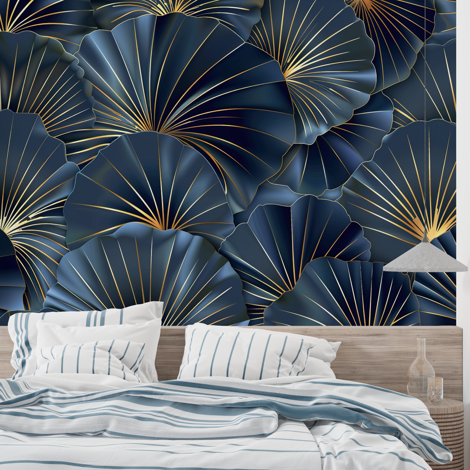 Art Deco Blue and Gold Wallpaper Design | Murals Wallpaper