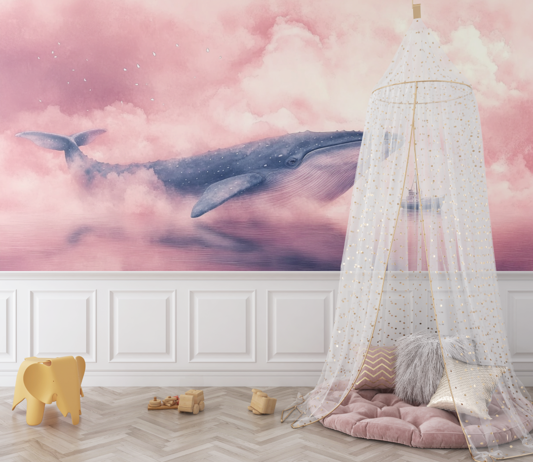 Whale and Boat Wallpaper | Murals Wallpaper