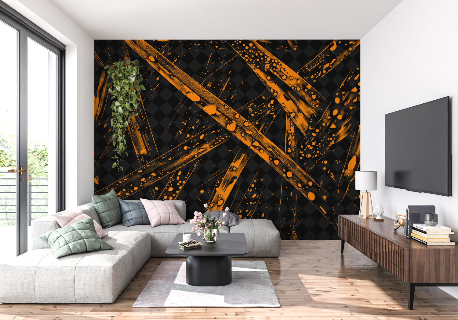 Black and Orange Wallpaper | Murals Wallpaper