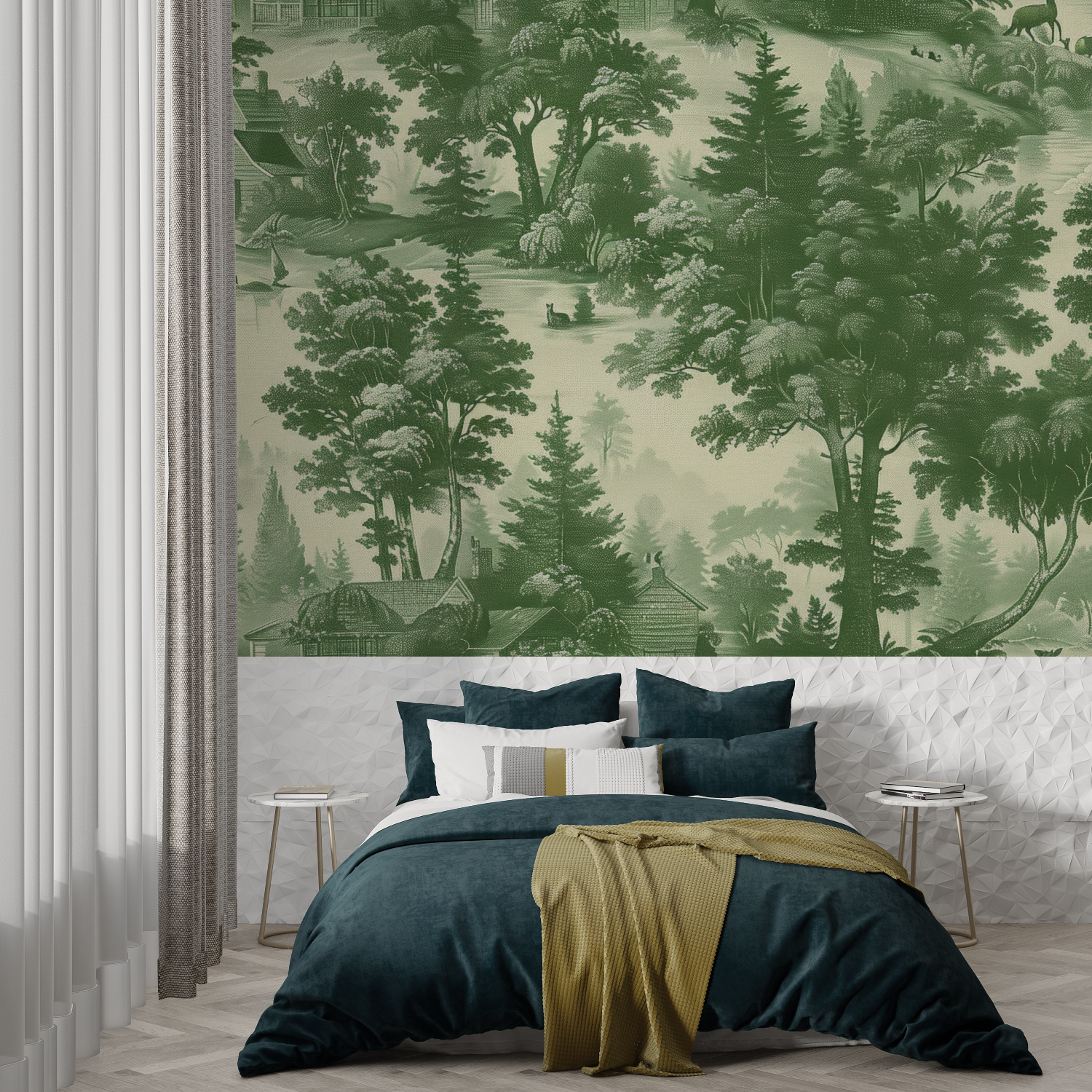 Grüne Toile-Tapete | Wandtapete