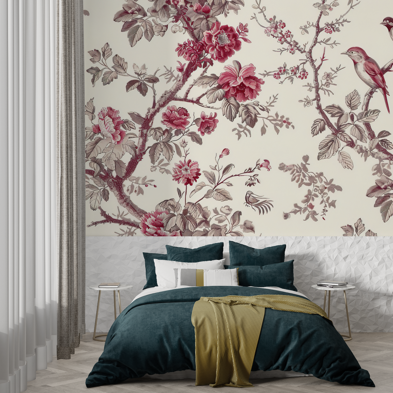 Rosa Baum Druck Tapete | Wandbilder Tapete