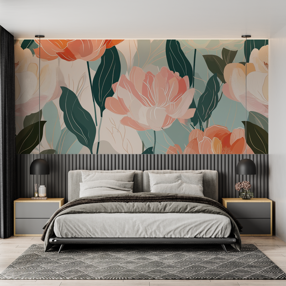 Watercolor Floral Design Wallpaper | Murals Wallpaper