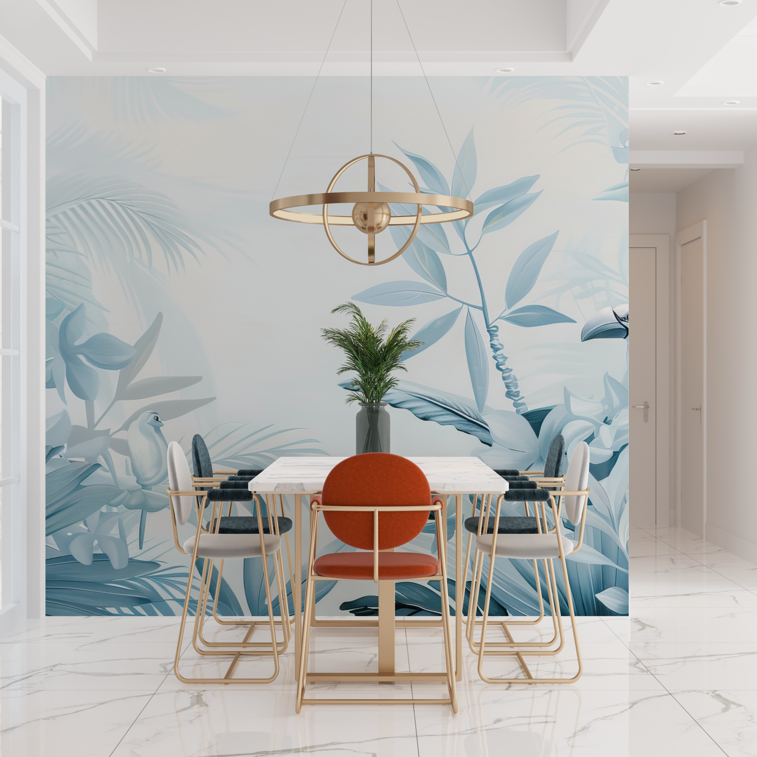 Blaue Tapete für Schlafzimmer | Murals Wallpaper