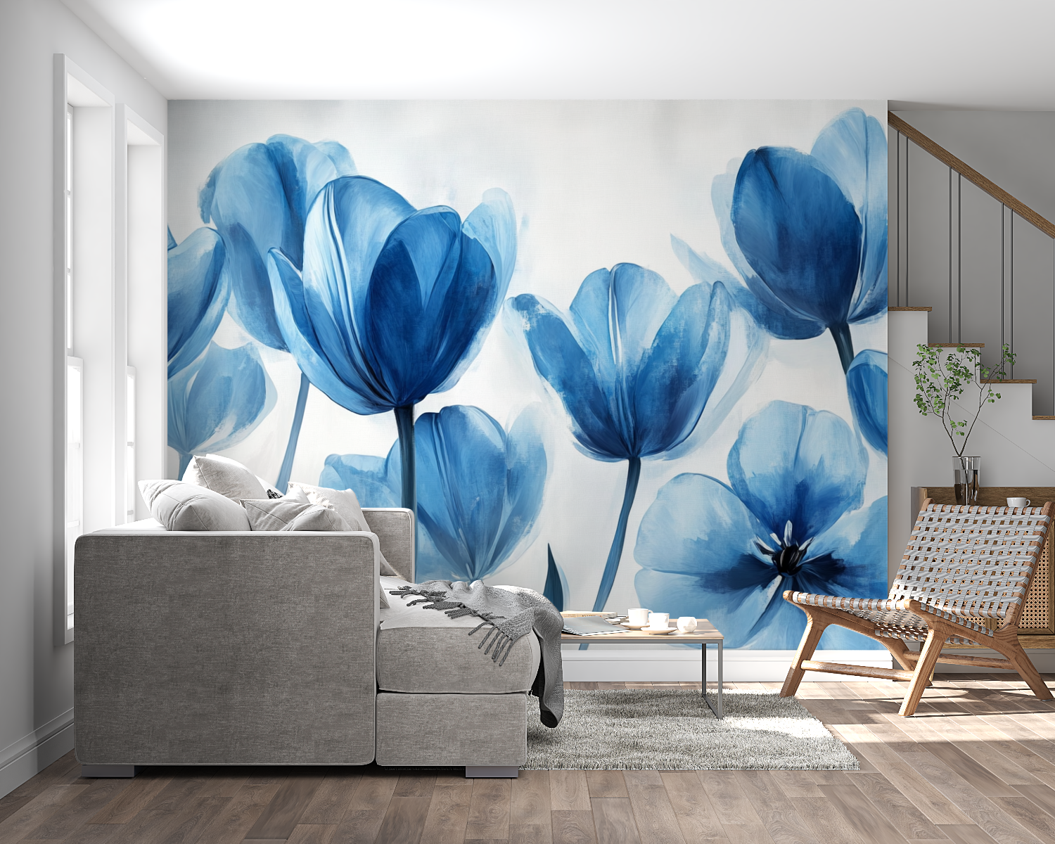 Blue Tulip Wallpaper | Murals Wallpaper