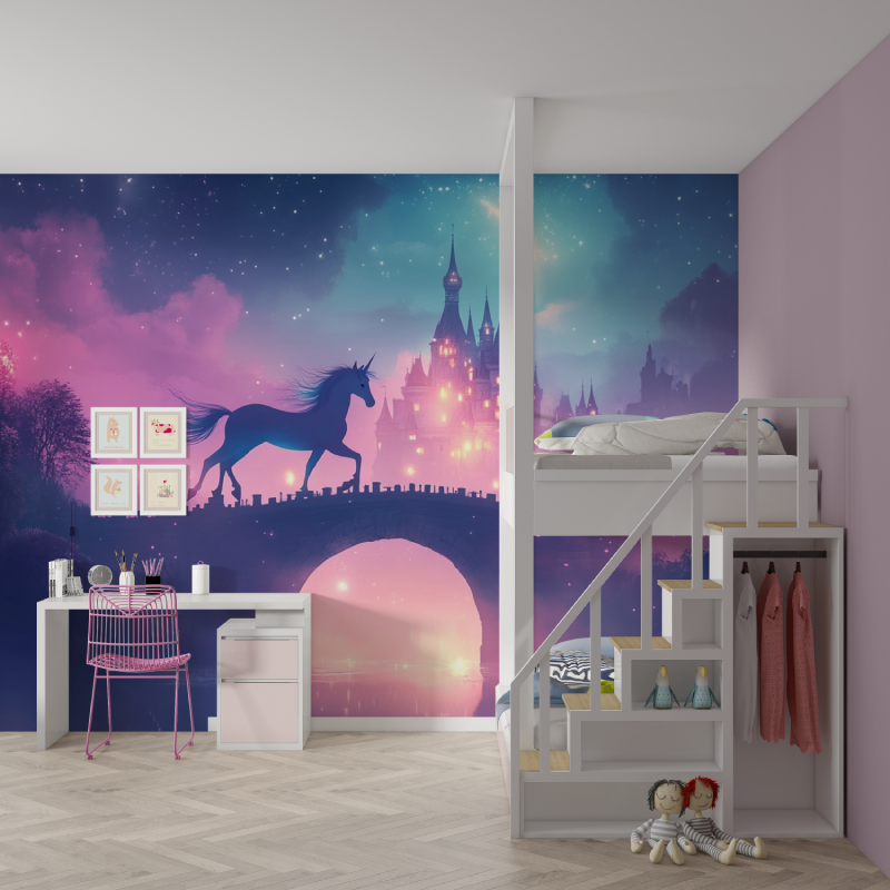 Unicorn Castle Wallpaper | Murals Wallpaper