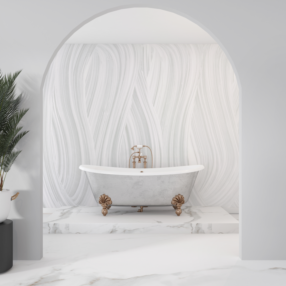 White Bathroom Wallpaper | Murals Wallpaper