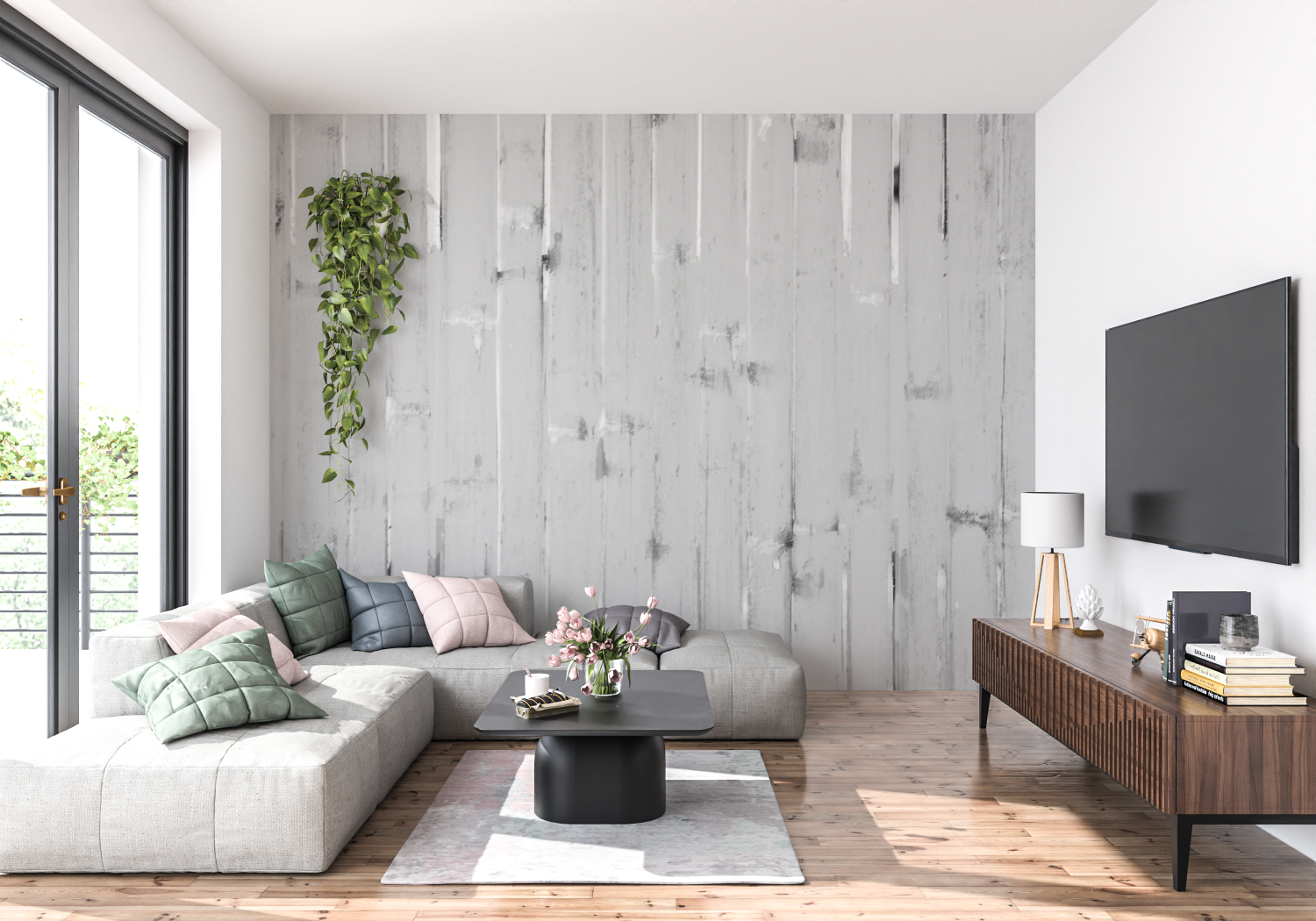 Gray Wood Effect Wallpaper | Murals Wallpaper