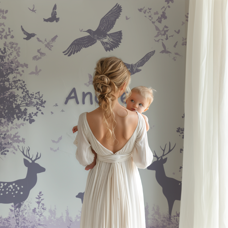 Lila Namens-Tapete | Walls Mural