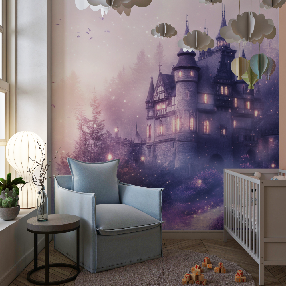 Princess Castle Purple Wallpaper | Murals Wallpaper