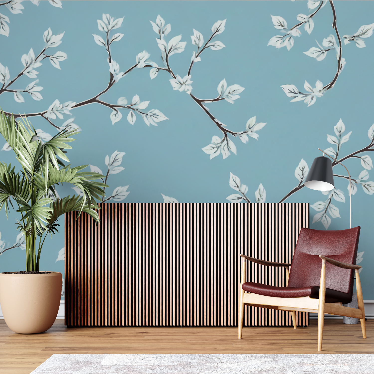 Gray and Blue Wallpaper | Murals Wallpaper