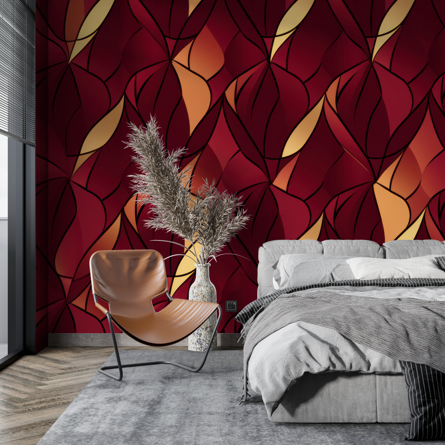 Red Deco Art Wallpaper | Murals Wallpaper