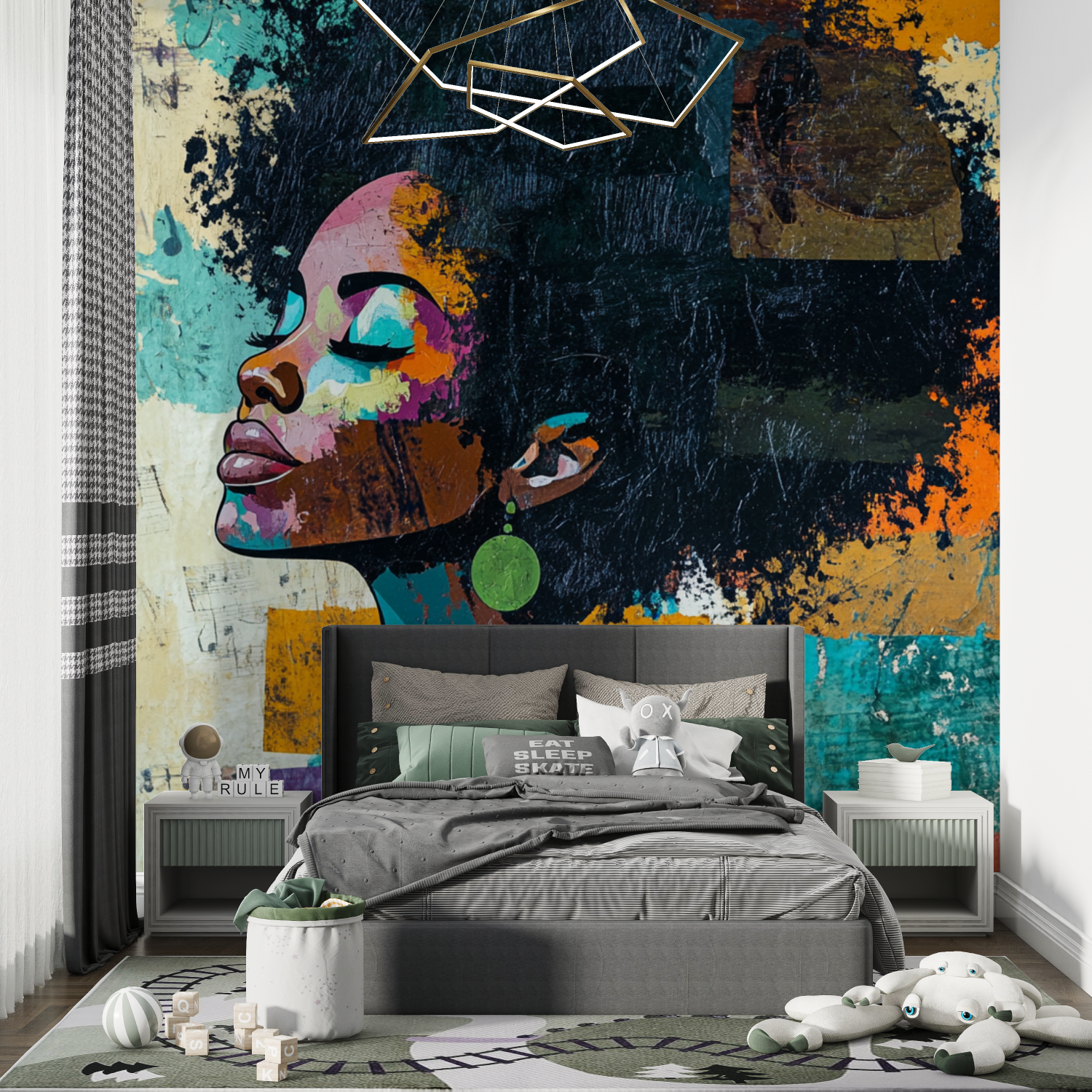 Afro-Schnitt-Tapete | Wandtapete