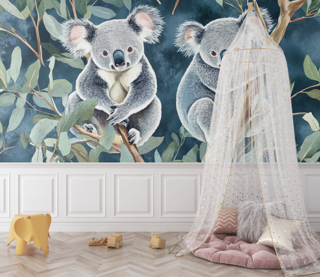 Koala Wallpaper Perched at the Top of a Tree | Murals Wallpaper