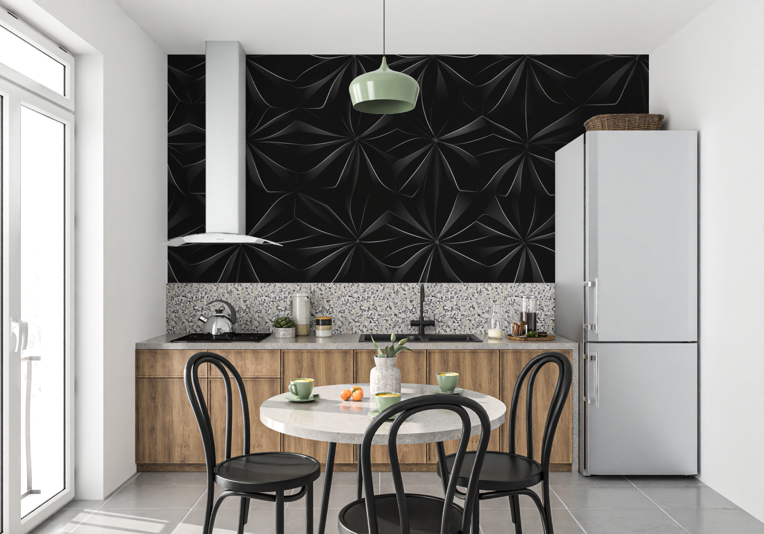 Black Geometric Wallpaper | Murals Wallpaper