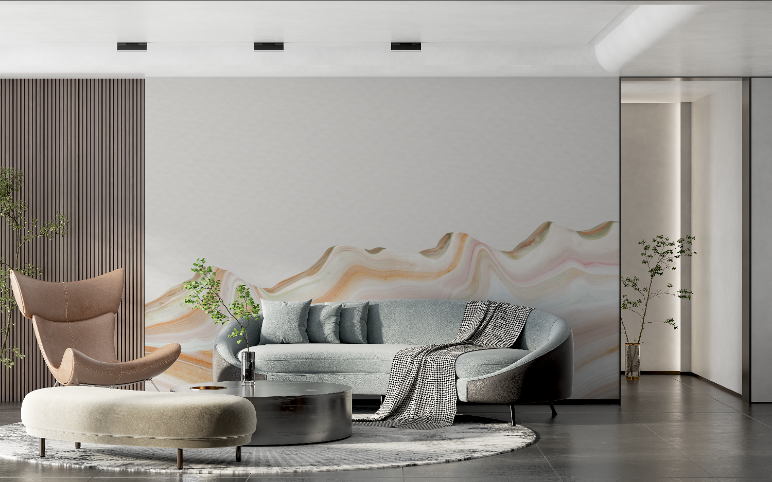 Watercolor Wave Design Wallpaper | Murals Wallpaper