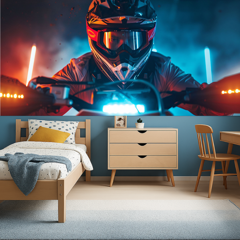 LED-Motocross-Tapete | Wandbilder