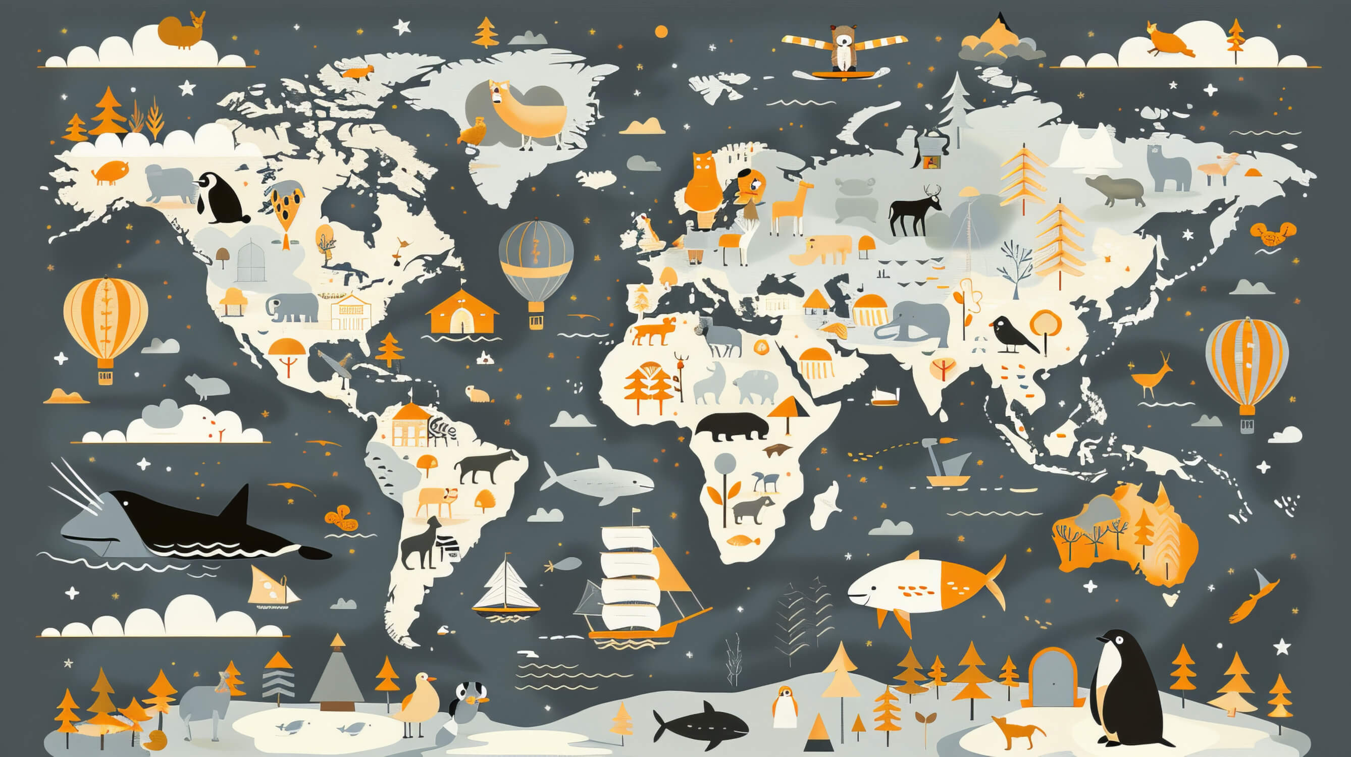 World Map Design Kids Wallpaper | Murals Wallpaper