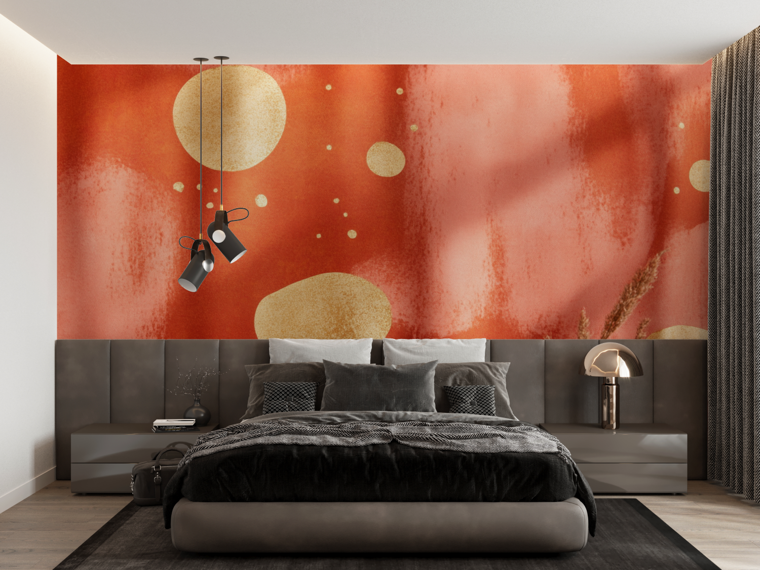 Terracotta Modern Golden Sparkle Wallpaper | Murals Wallpaper