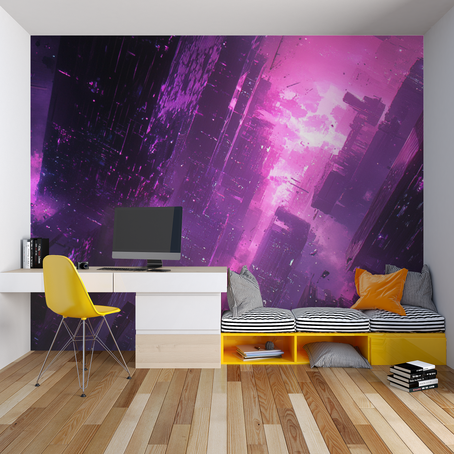 Neon-Gaming-Zimmer-Tapete | Wandtapete