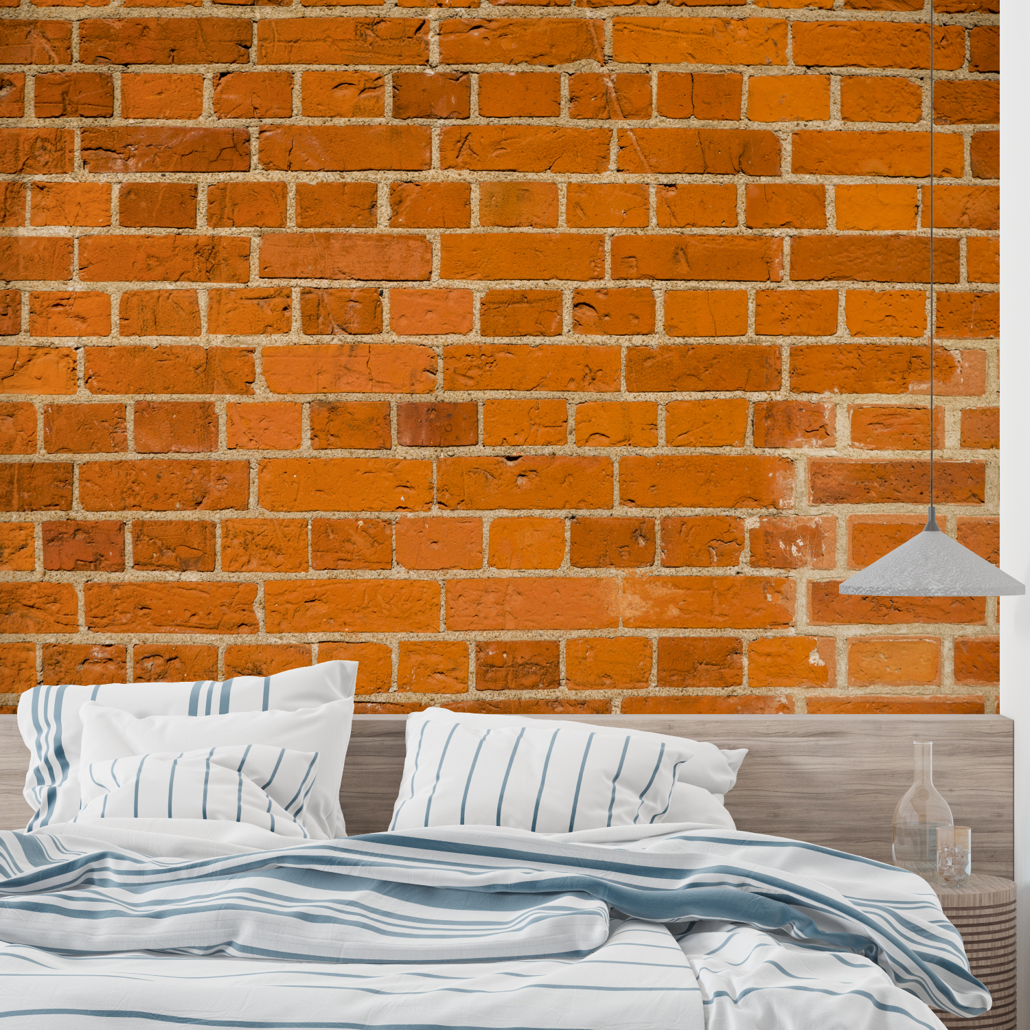 Orange Brick Look Wallpaper | Murals Wallpaper