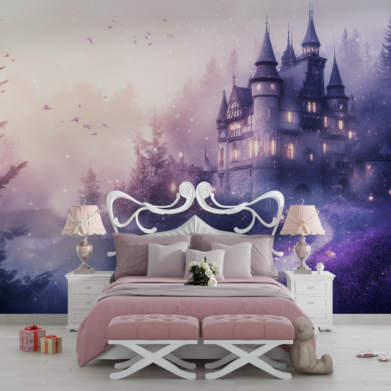 Princess Castle Purple Wallpaper | Murals Wallpaper
