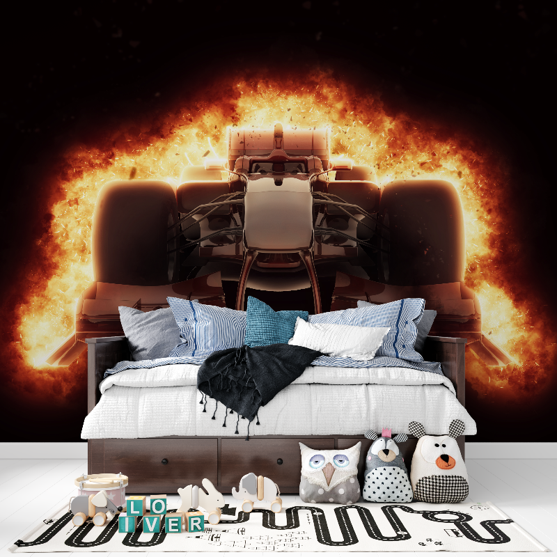 Formula 1 Fire Wallpaper | Murals Wallpaper