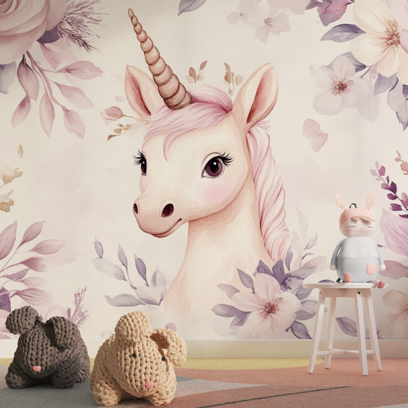 Unicorn Girl Wallpaper for Bedroom Decor | Murals Wallpaper
