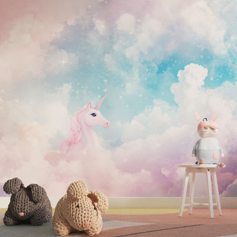 Unicorn Cloud Fantasy Wallpaper for Kids' Room | Murals Wallpaper
