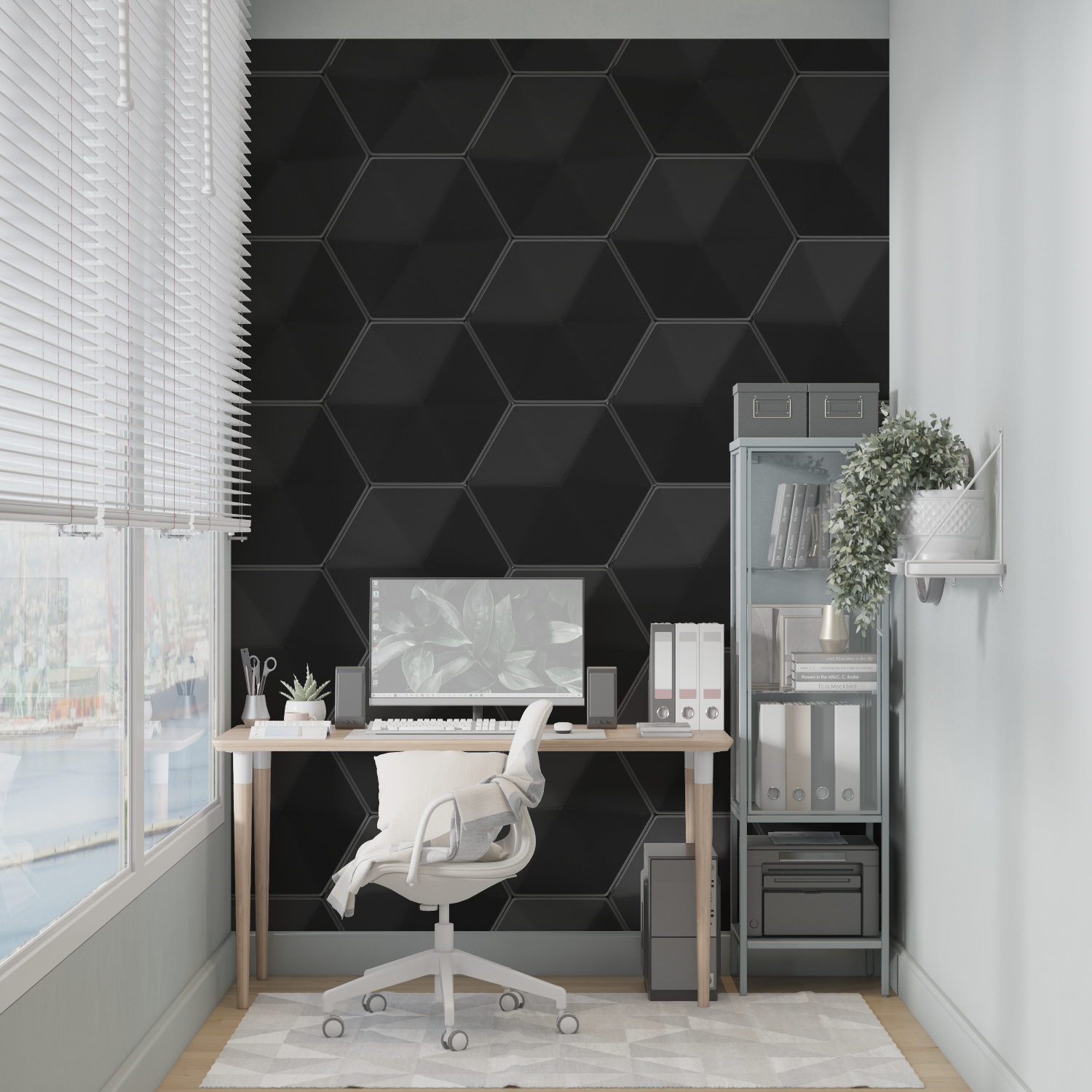 Black Hexagon Wallpaper | Murals Wallpaper