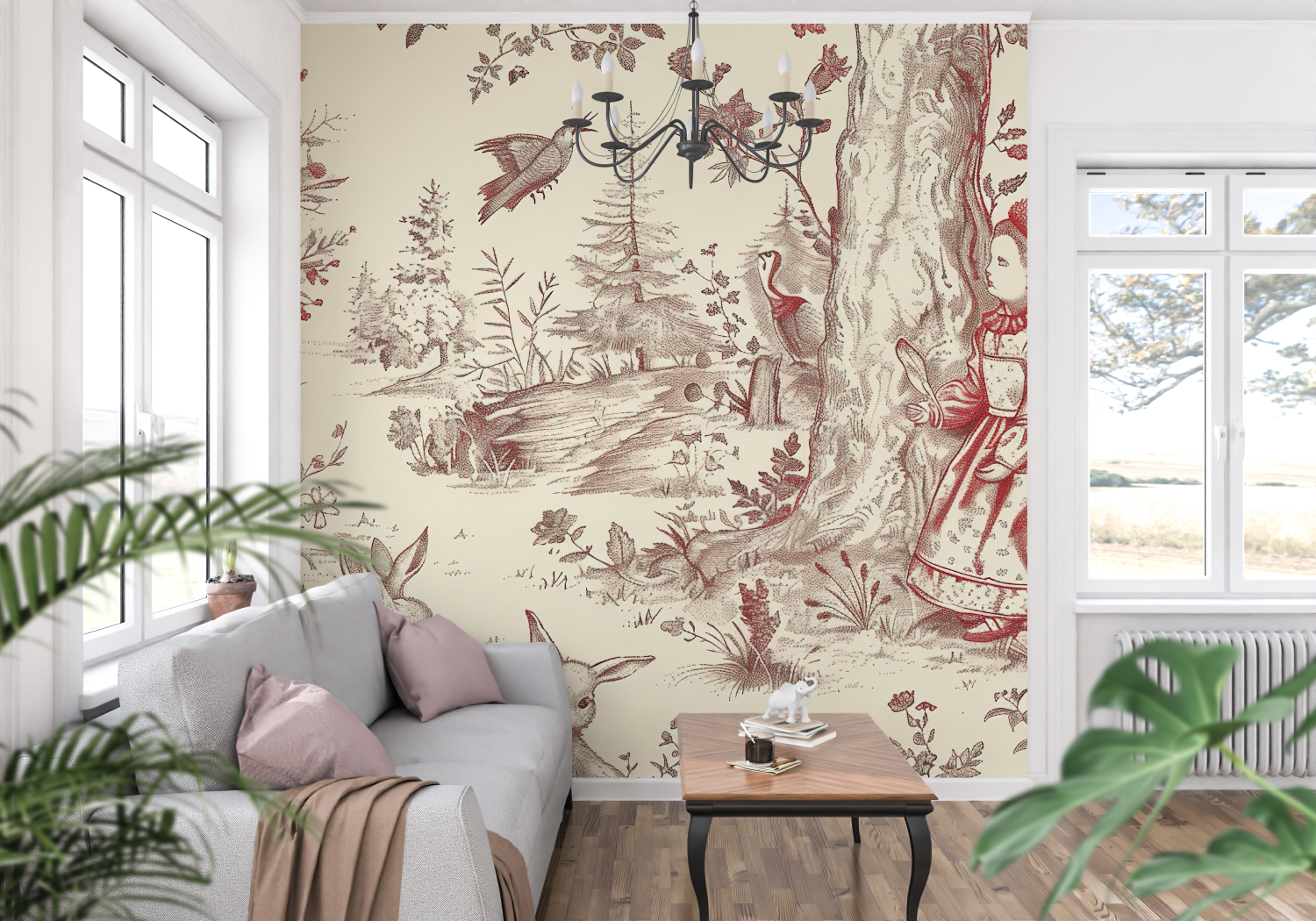 Toile de Jouy Wallpaper for Children's Room | Murals Wallpaper