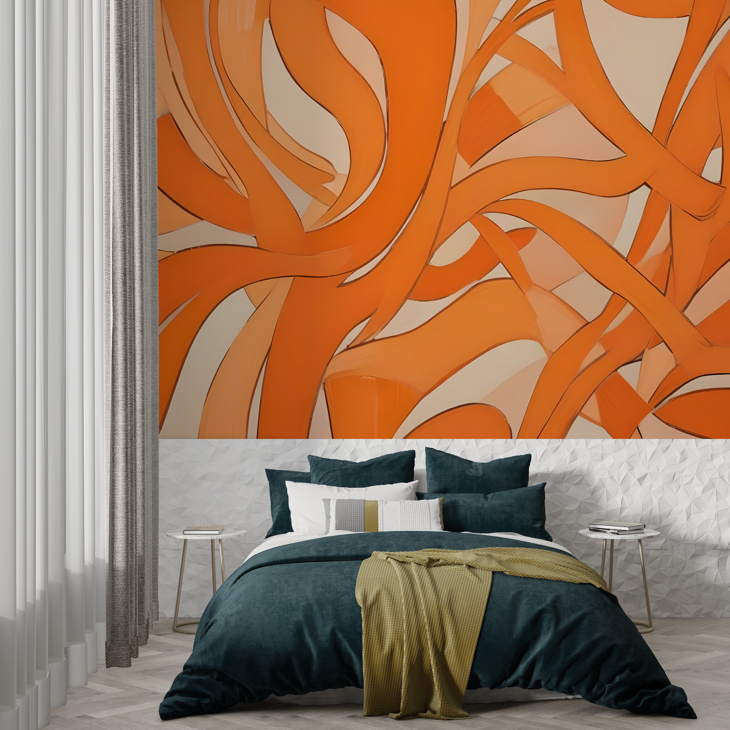 Fluid Orange Wallpaper | Murals Wallpaper