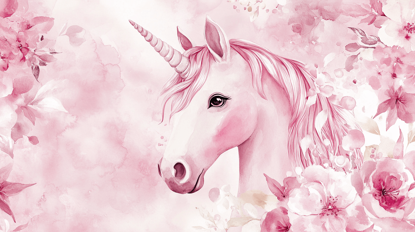 Unicorn Theme Pink Bedroom Wallpaper | Murals Wallpaper