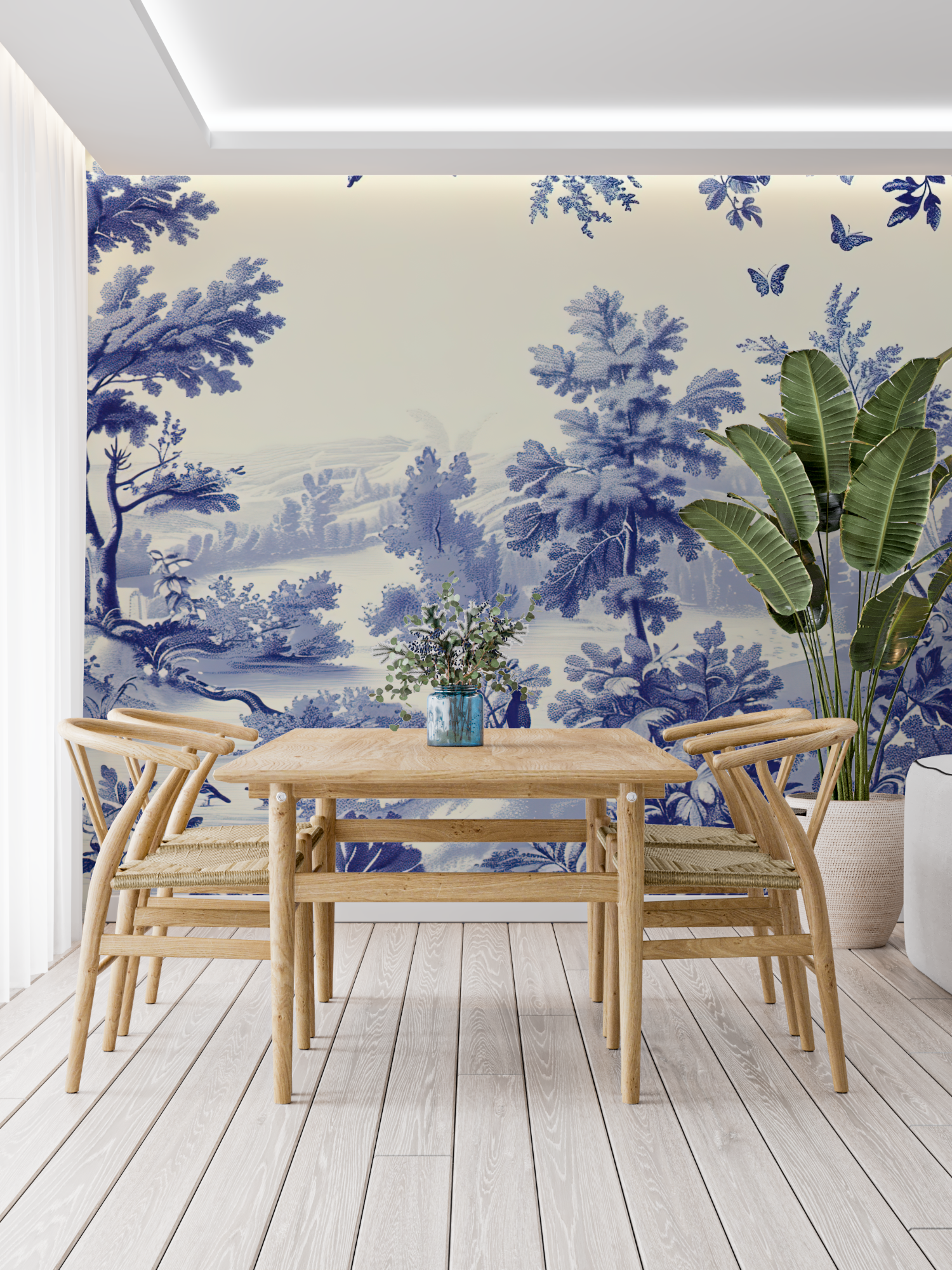 Toile De Jouy Wallpaper Print | Murals Wallpaper