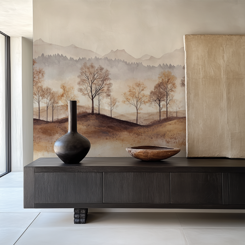 Beige Tree Wallpaper | Murals Wallpaper