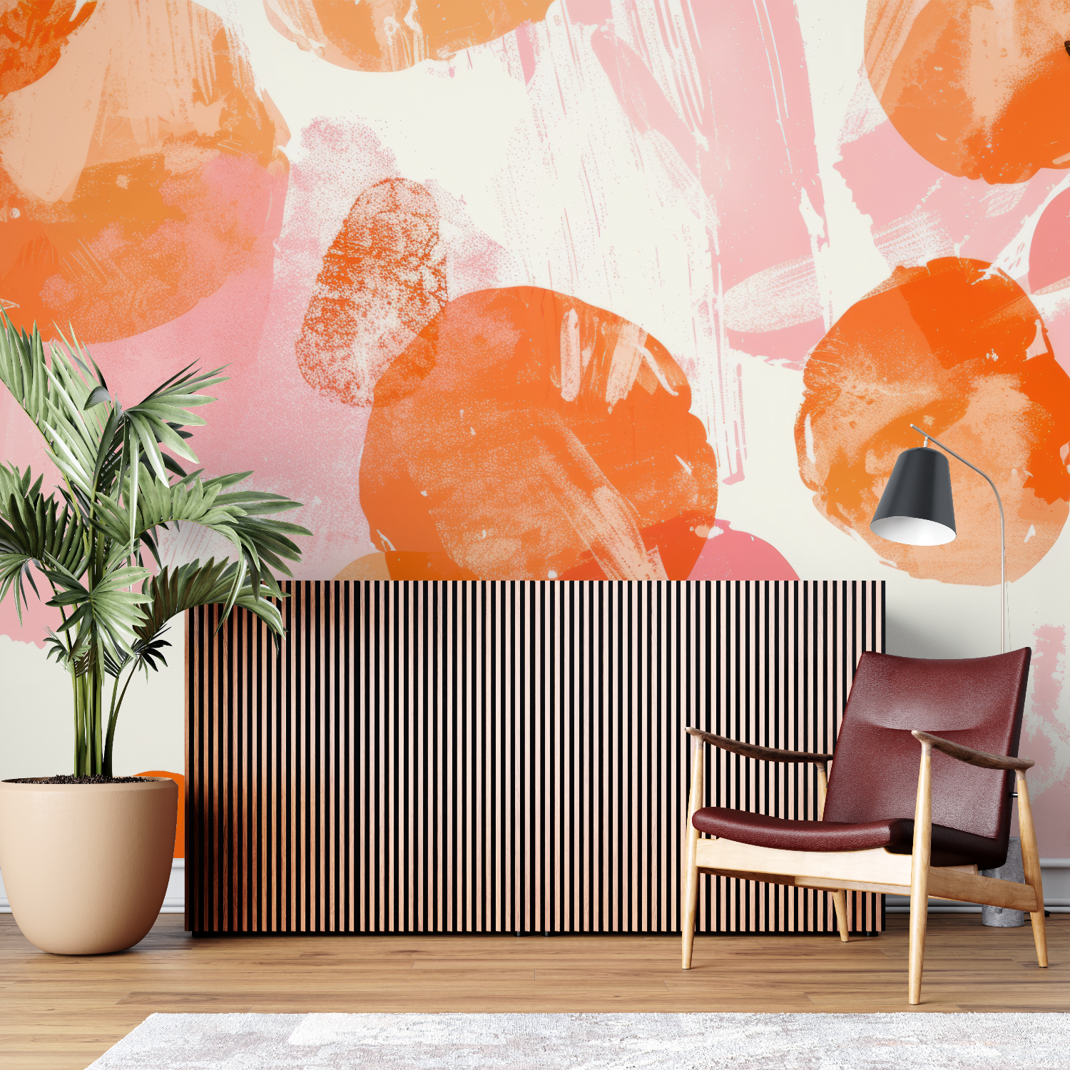 Orange Pink Pattern Wallpaper | Murals Wallpaper
