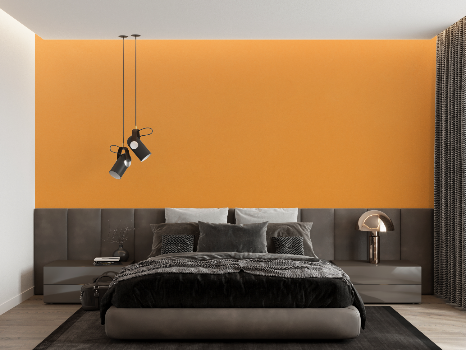 Leuchtend orange Tapete | Wandtapete