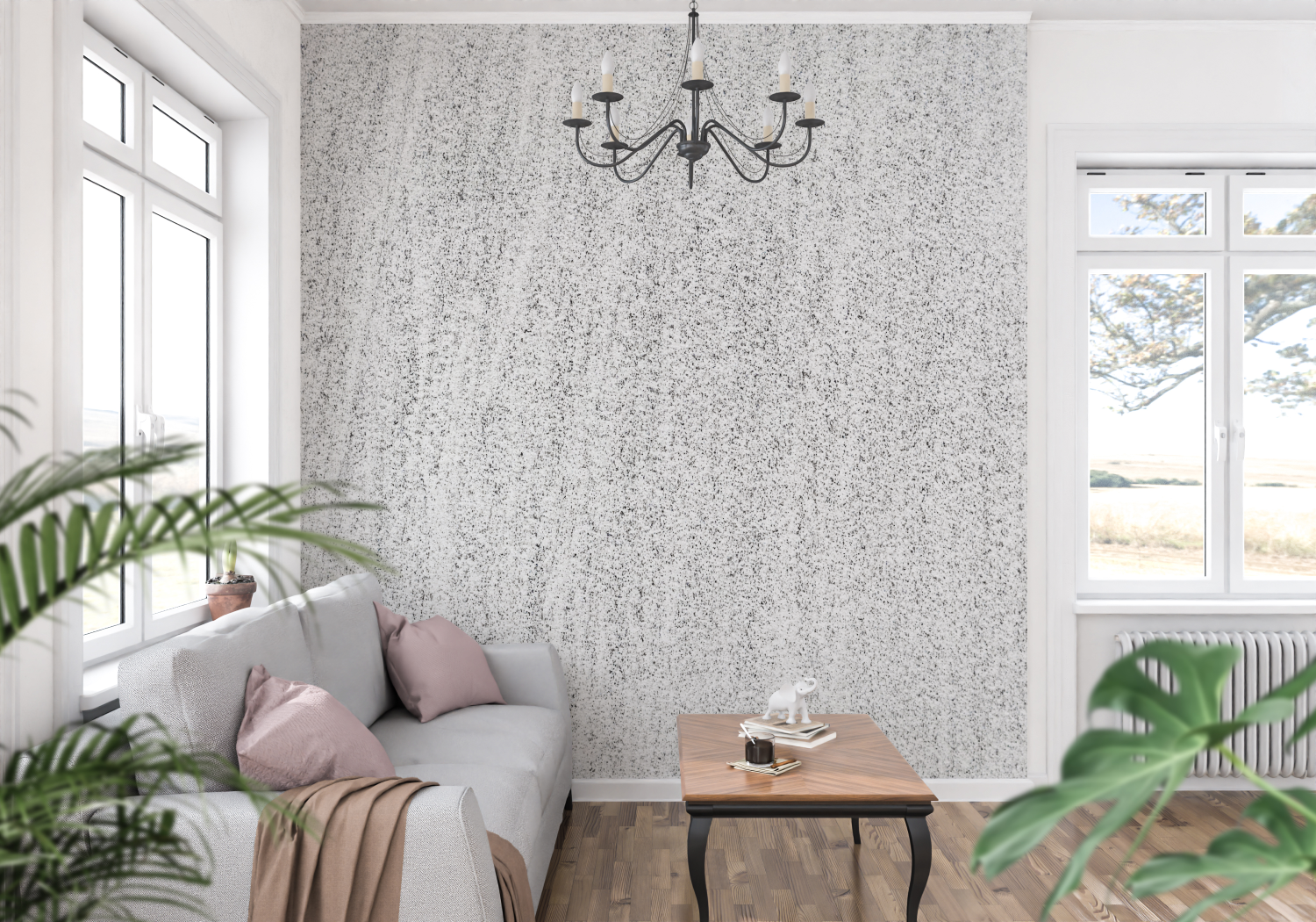 White Gray Glitter Wallpaper | Murals Wallpaper