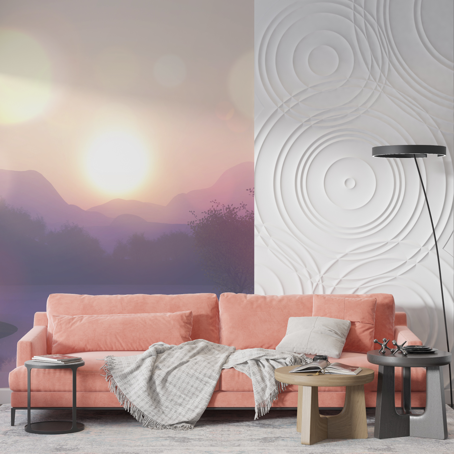 Watercolor Landscape 3D Wallpaper | Murals Wallpaper