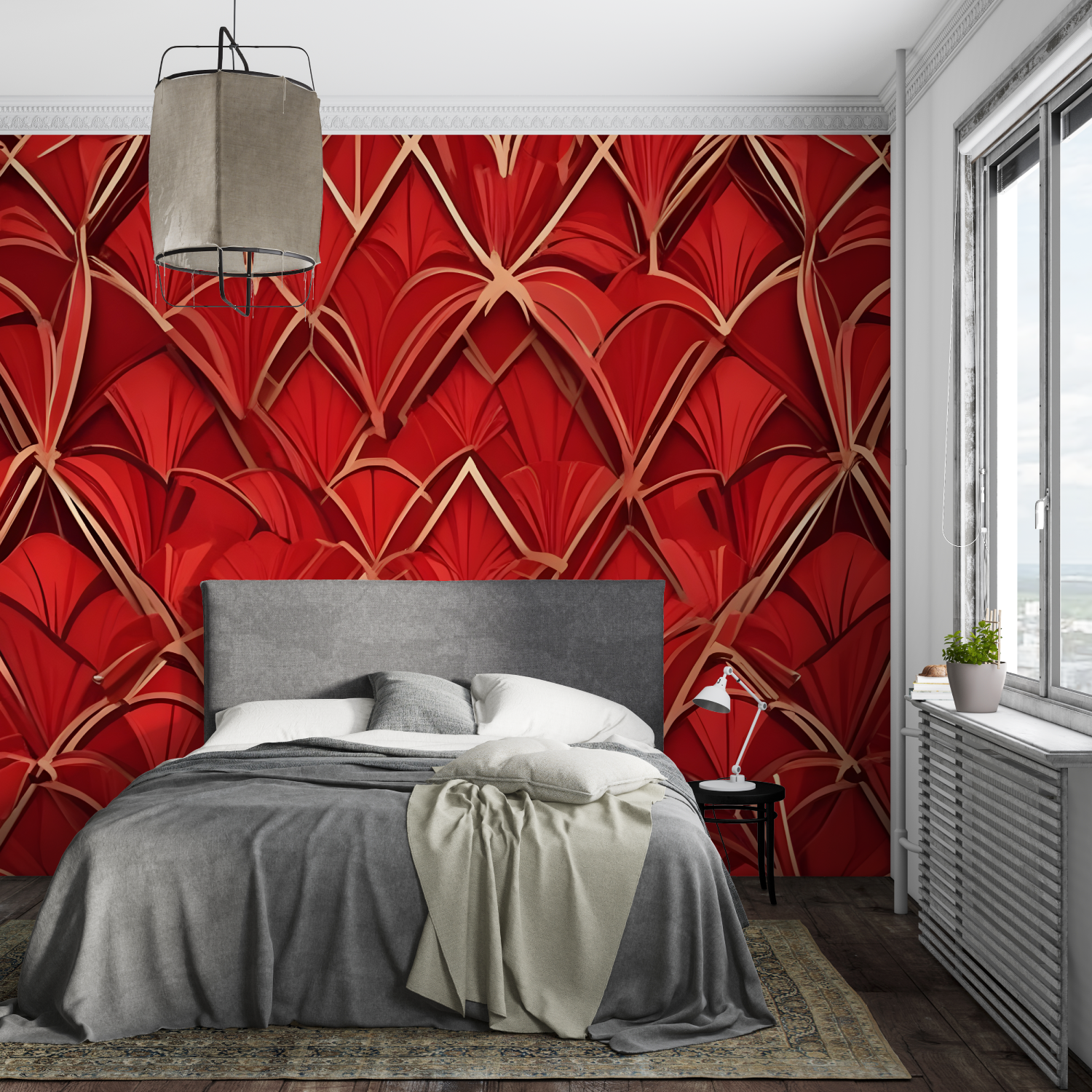 Art Deco Red Wallpaper | Murals Wallpaper