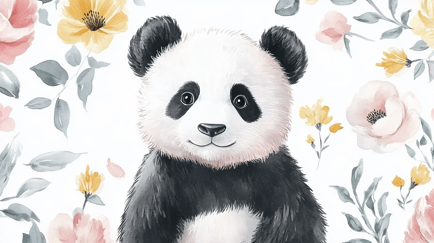 Panda Wallpaper and Childish Patterns | Murals Wallpaper