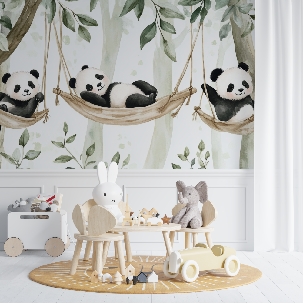 Baby Panda and Hammock Wallpaper | Murals Wallpaper
