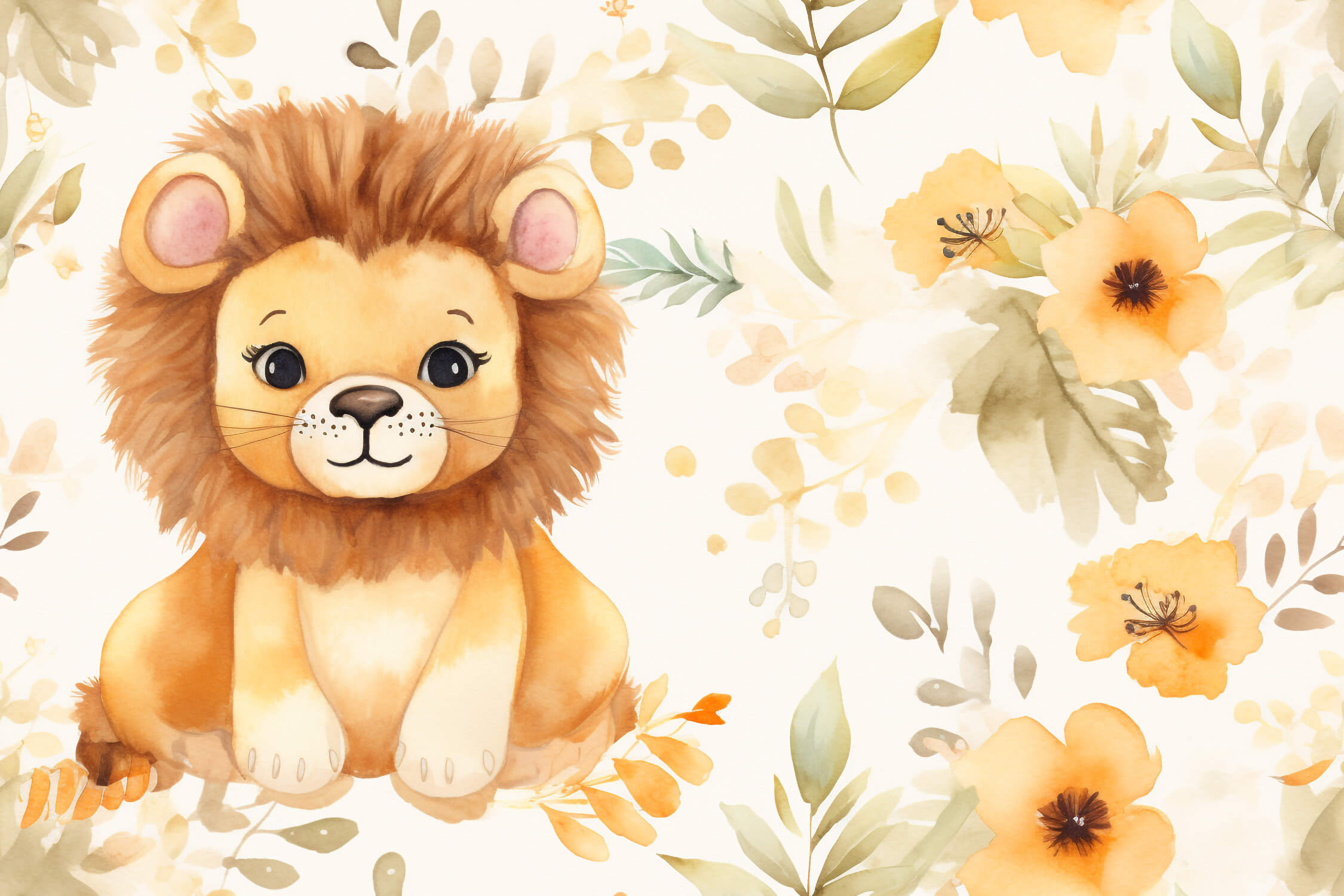 Panoramic Lion Wallpaper | Murals Wallpaper