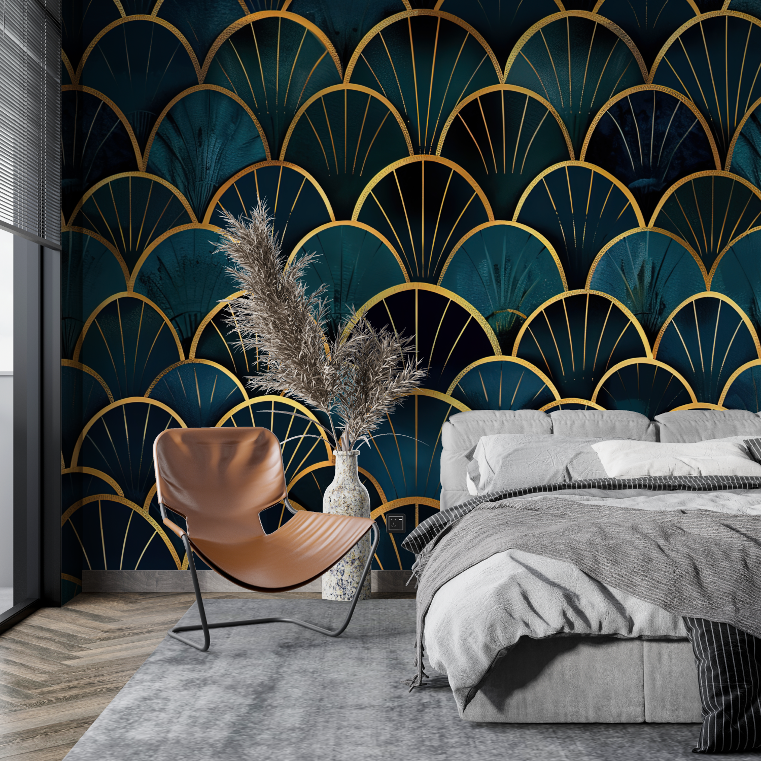 Elegant Shells Art Deco Wallpaper | Murals Wallpaper
