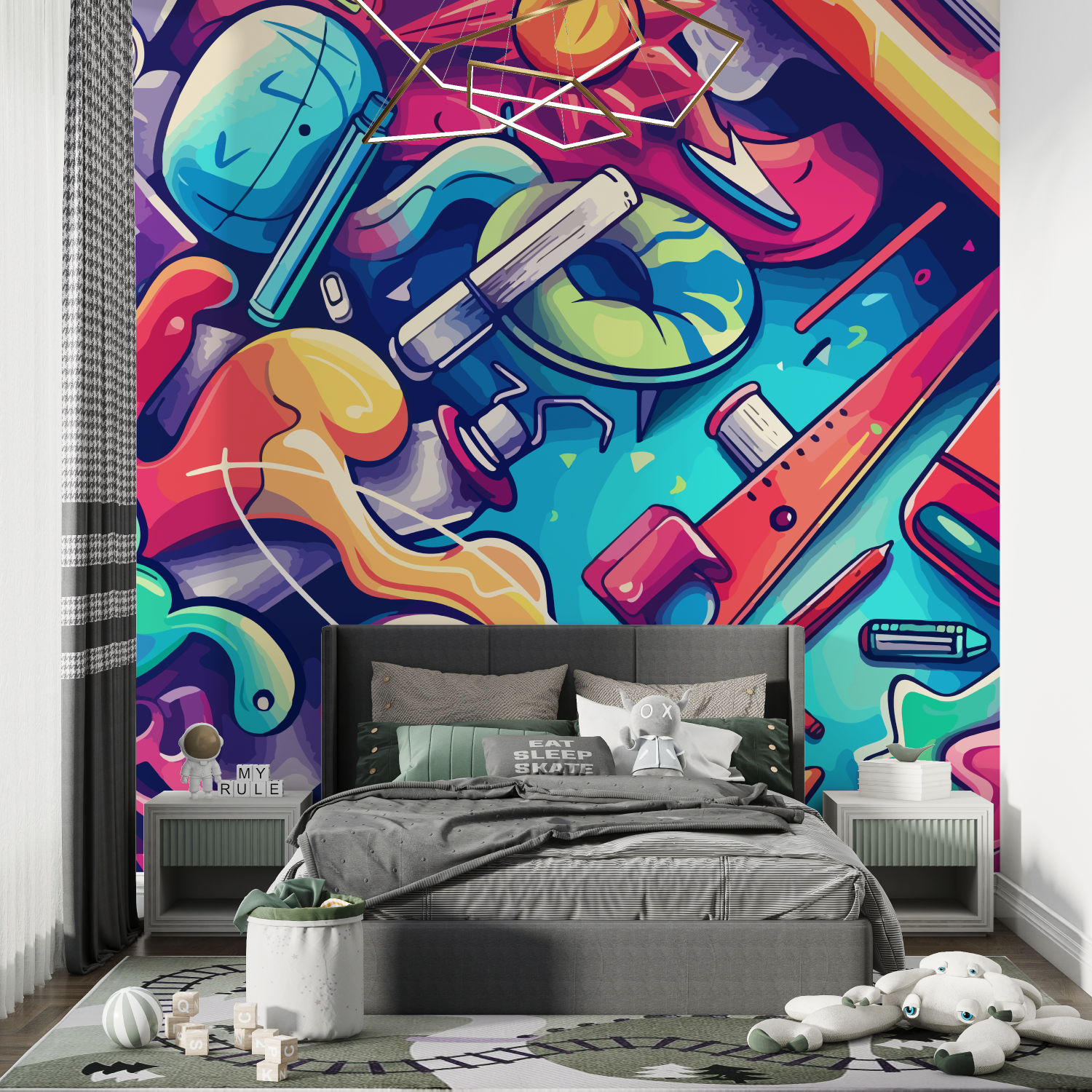 Teen Art Graffiti Design Wallpaper | Murals Wallpaper