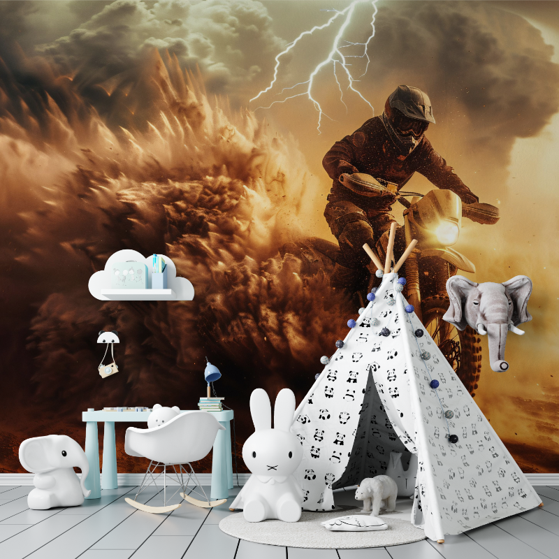 Desert Fire Motocross Wallpaper | Murals Wallpaper