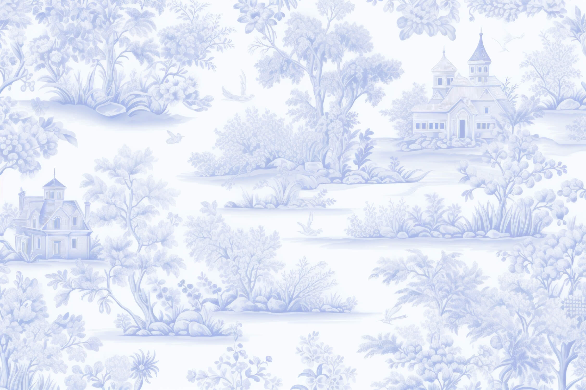 Pastel Blue Toile Wallpaper | Murals Wallpaper