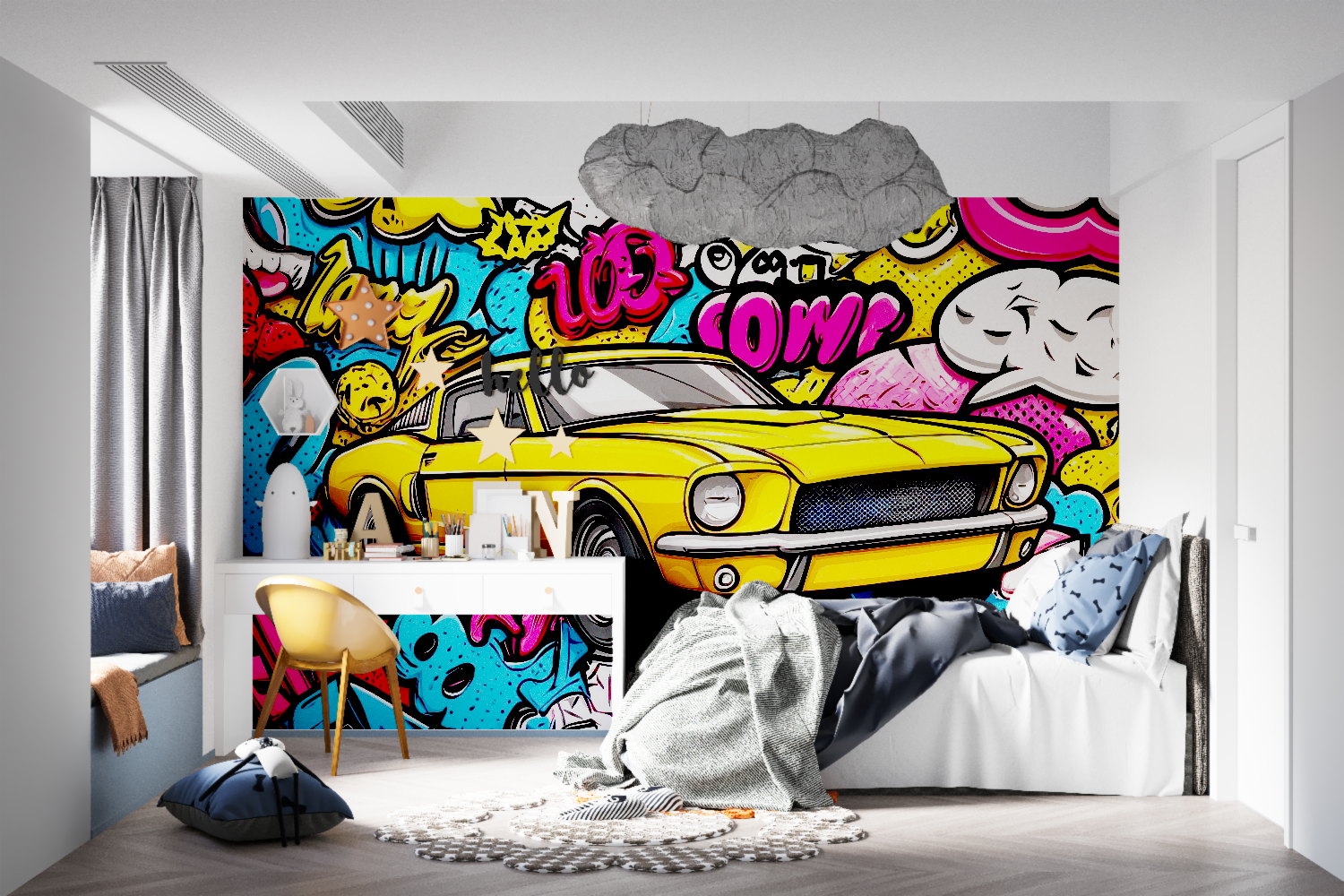 Teen Graffiti Car Wallpaper | Murals Wallpaper