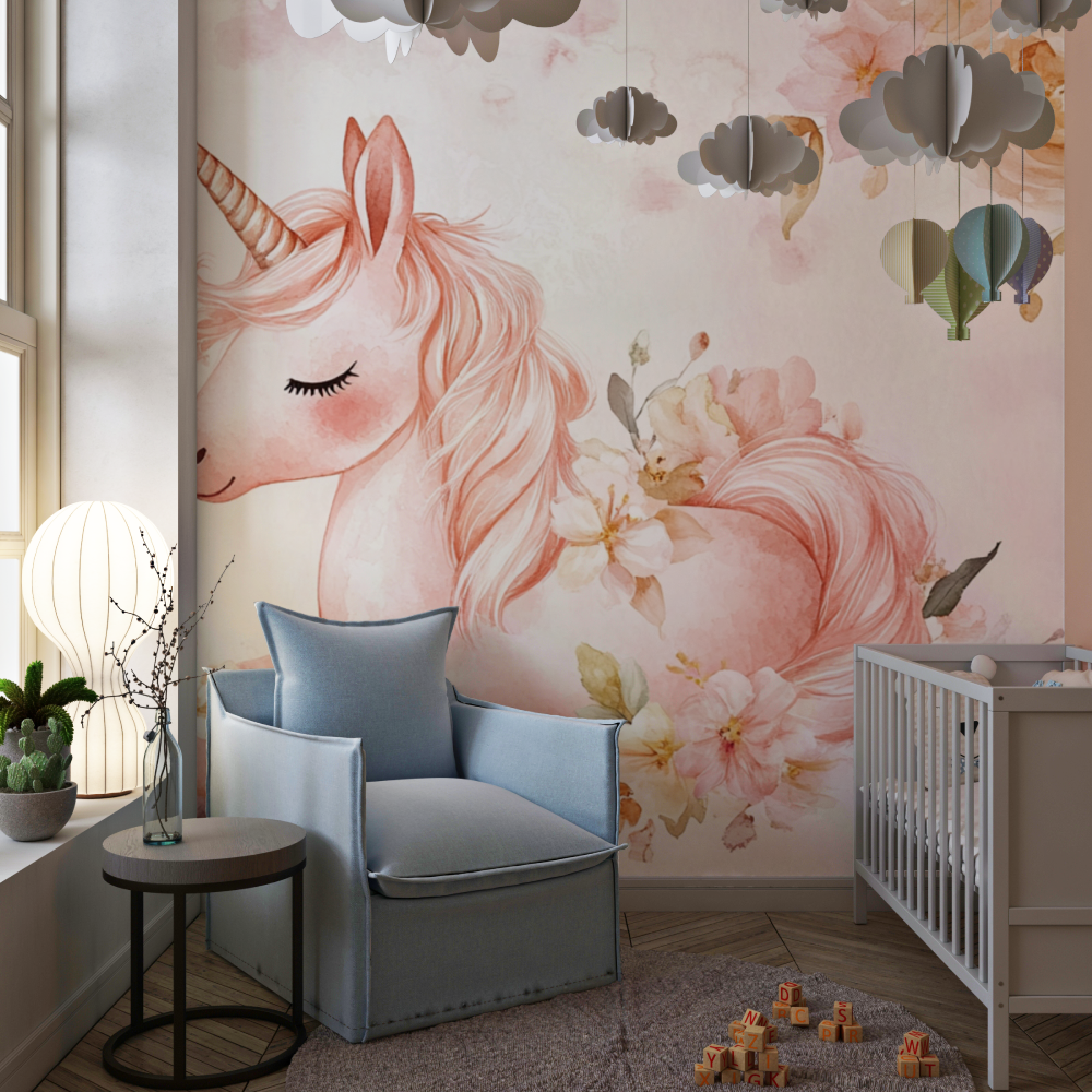 Unicorn Floral Wallpaper | Murals Wallpaper