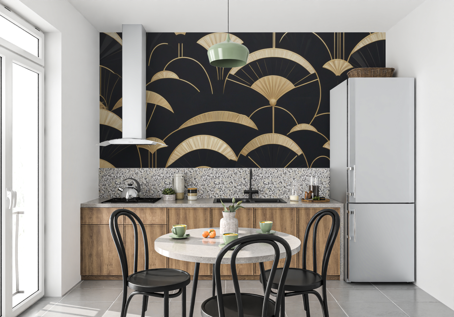 Gold Sky Art Deco Wallpaper | Murals Wallpaper